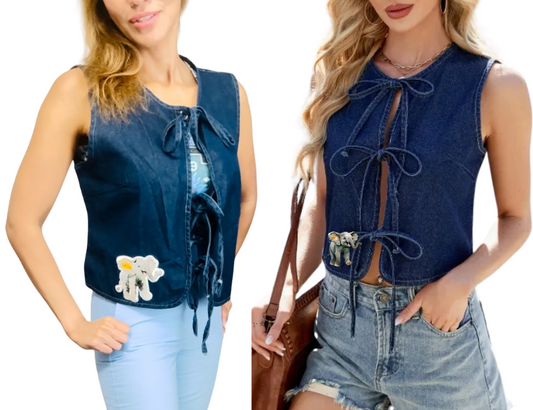 Spring-summer casual denim vest.