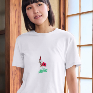 Camisa mujer logo navidad perro