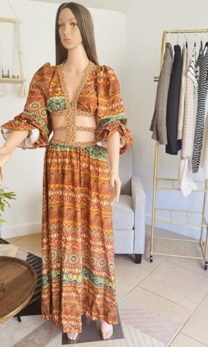 Orange Boho Maxi Dress