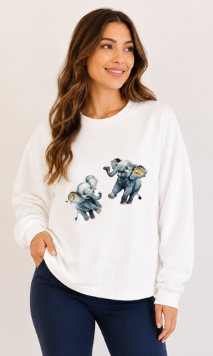 Alochill White Sweater  100% Cotton
